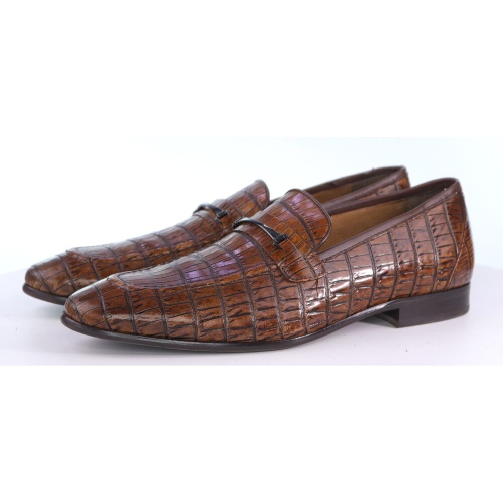 Stacy Adams Men's Horsebit Loafers Dress Shoes Size 11.5 M Crocodile Print EUC